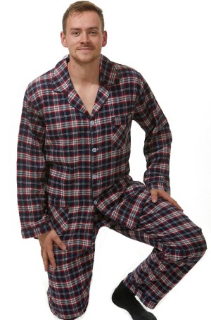 Pánské pyžamo teplé flanel 1PF0007