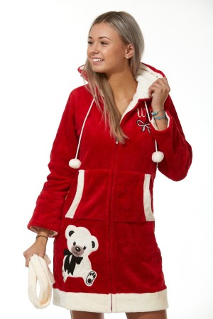 Župan dámský huňatý na zip Medvídek