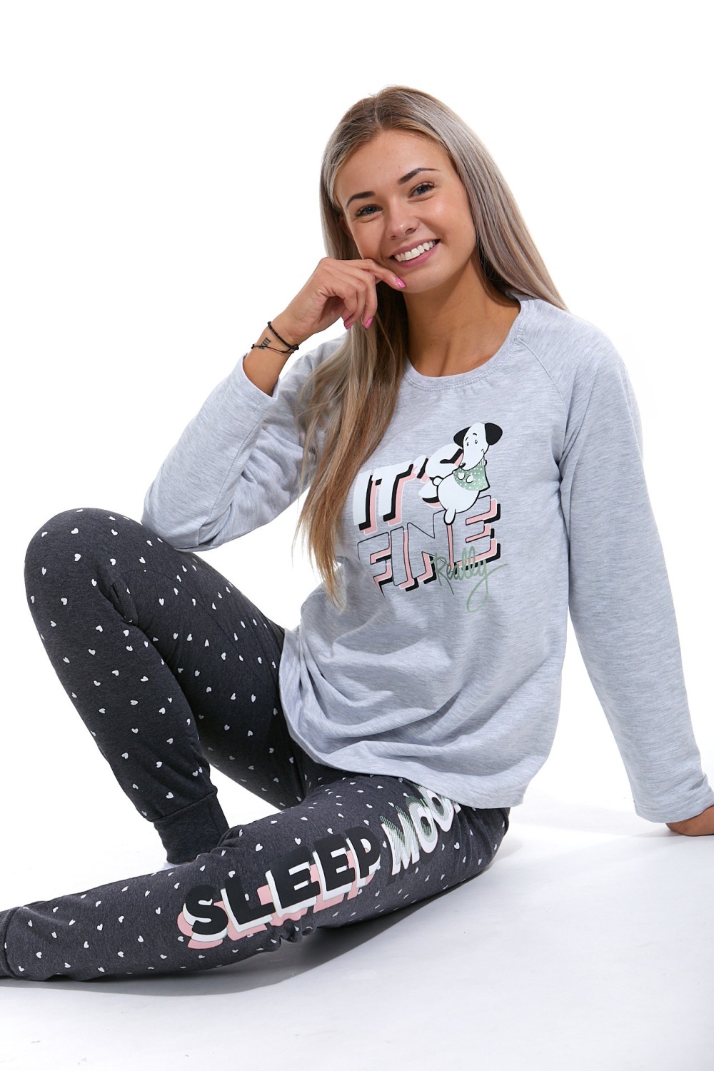 Luxusní hřejivé dámské pyžamo 1B1395