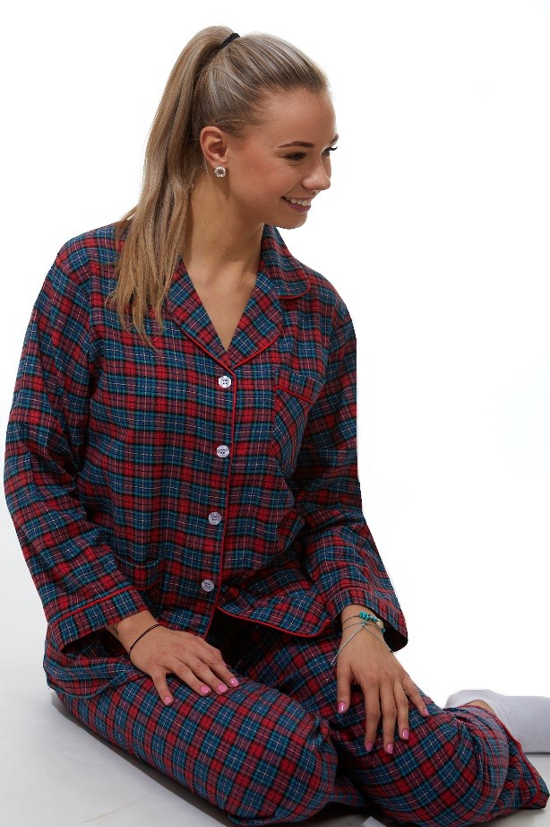Elegantní pyžamo na kojení - flanel 1DF0012