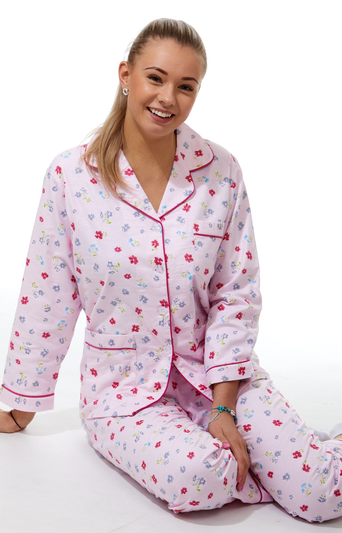 Elegantní pyžamo na kojení - flanel