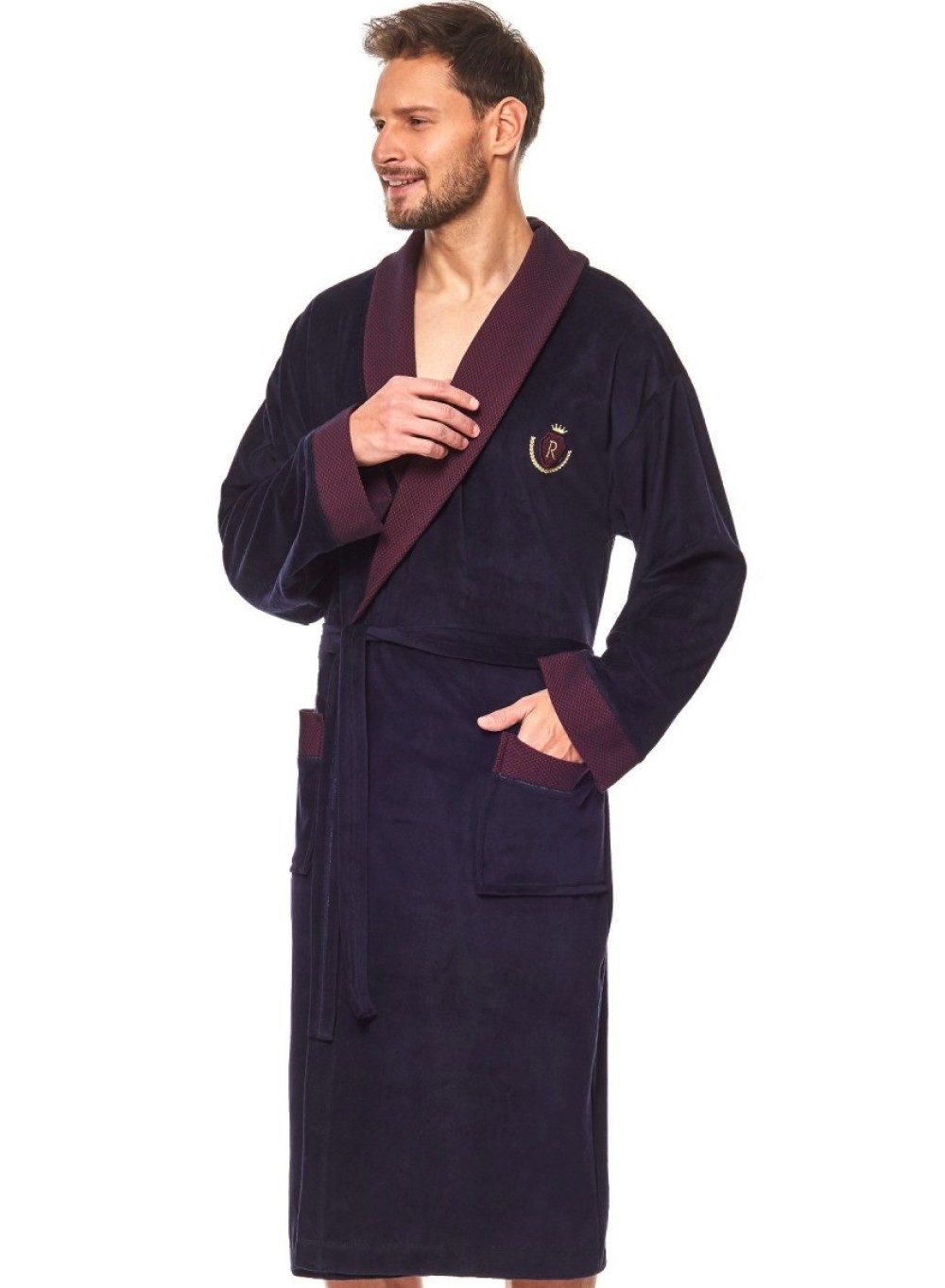 Elegantní župan pro muže ze sametu 1U0055
