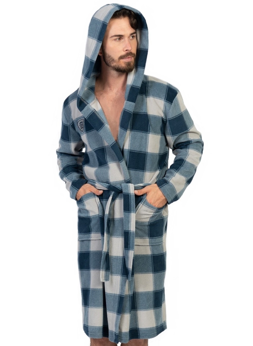 Župan pánský teplý fleece kotkovaný 1Z1187
