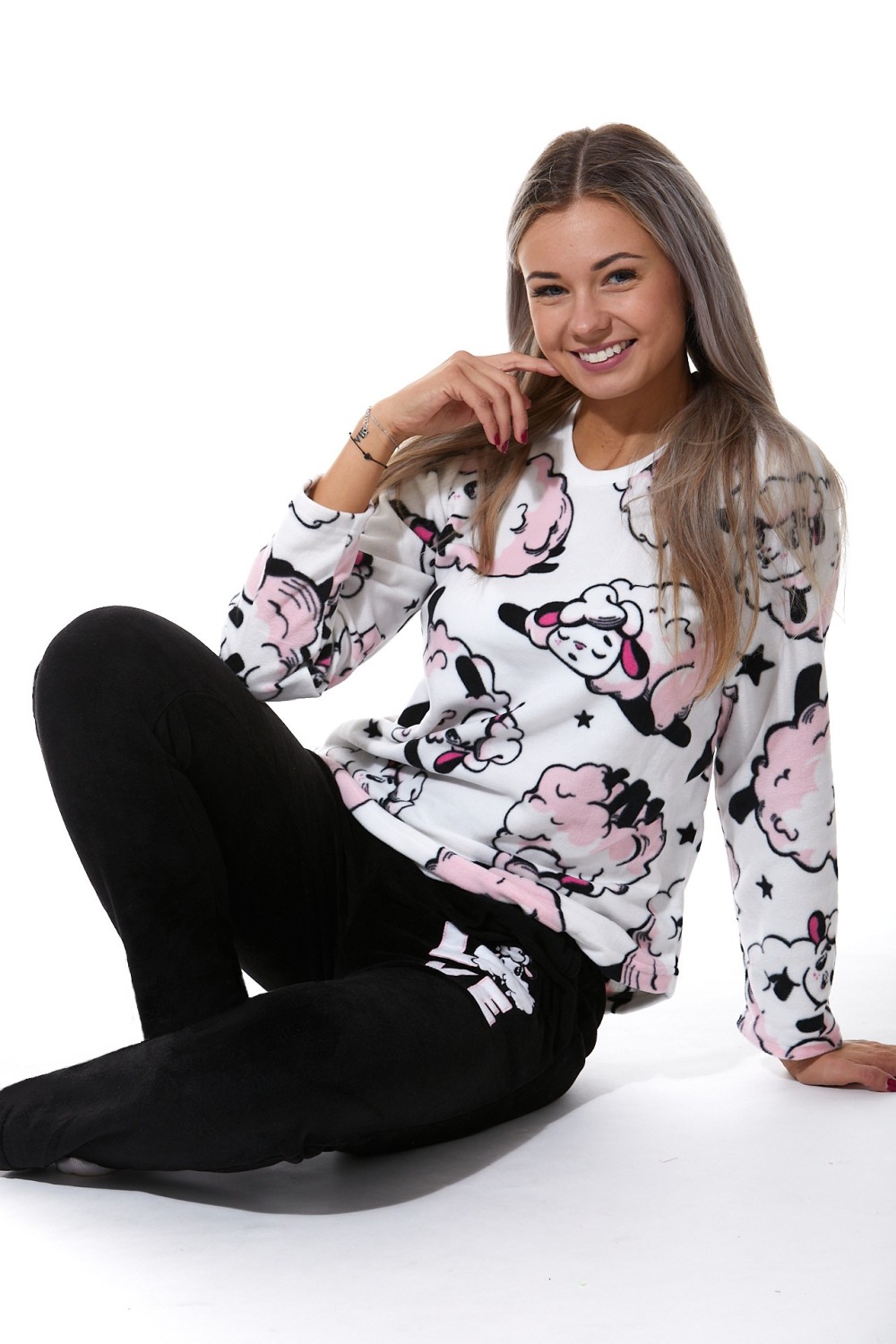 Luxusní hřejivé dámské pyžamo ovečky LOVE 1z1268