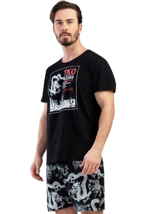 Černé dračí pyžamo pro muže 1P1387