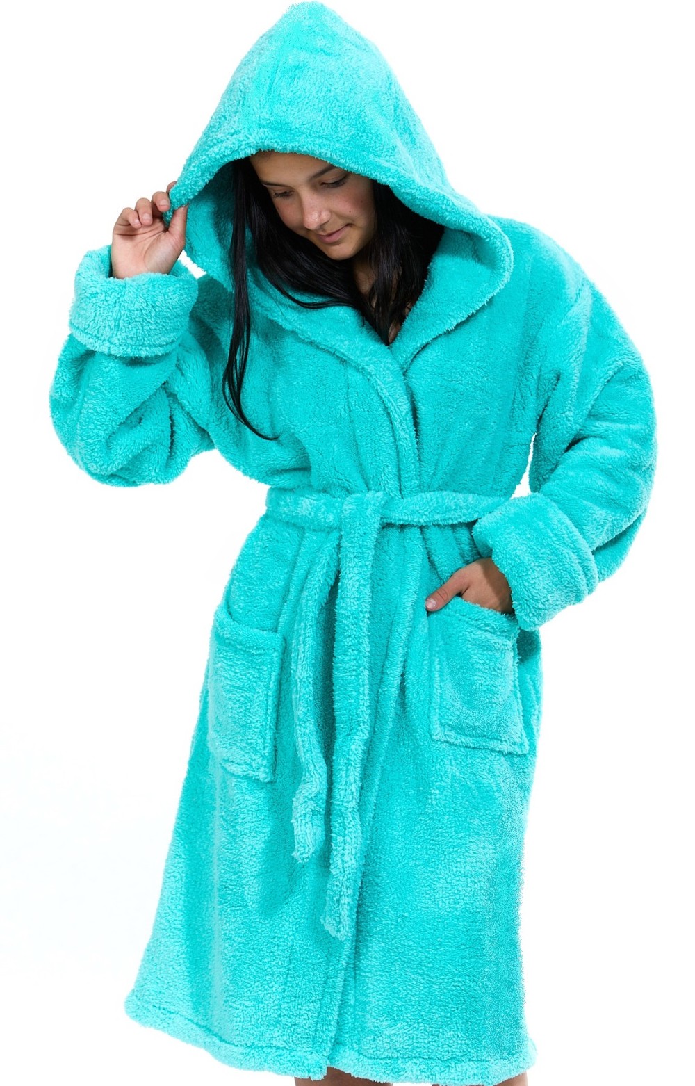 Zelený extra huňatý župan pro holku i kluka - unisex 1T0419