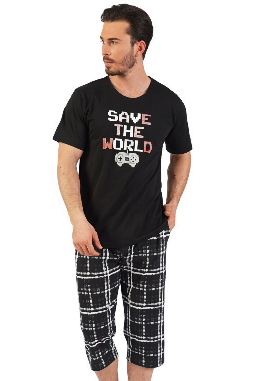Černé pyžamo pro muže, Save the world - matrix 1P1422
