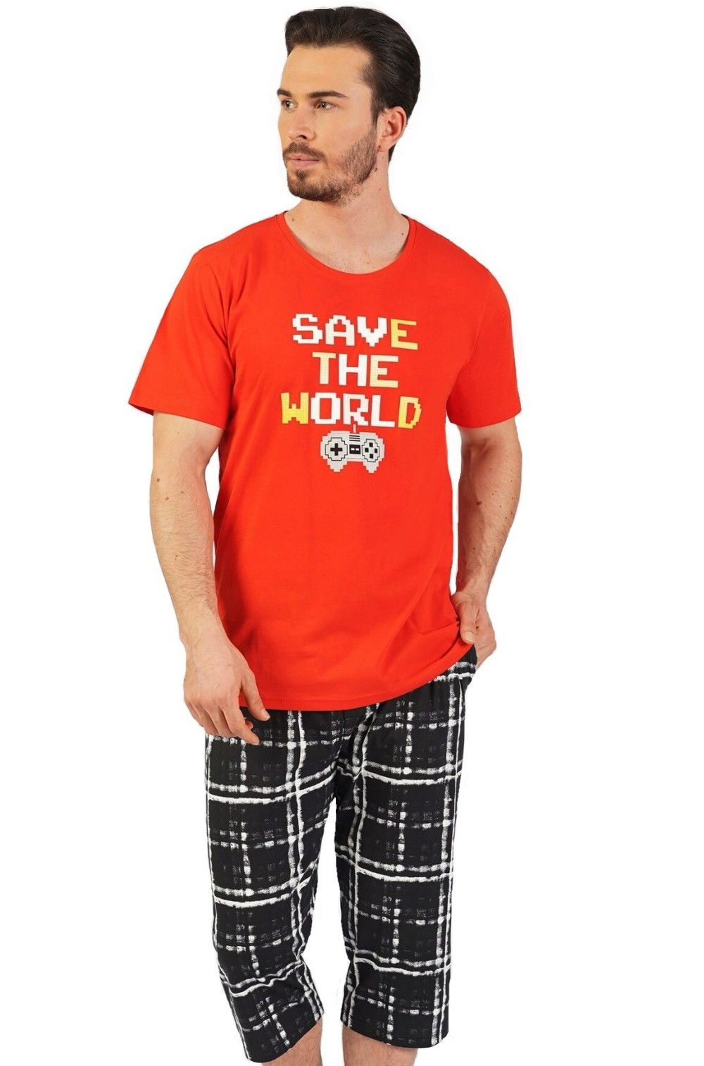 Červené pyžamo pro muže, Save the world - matrix 1P1421