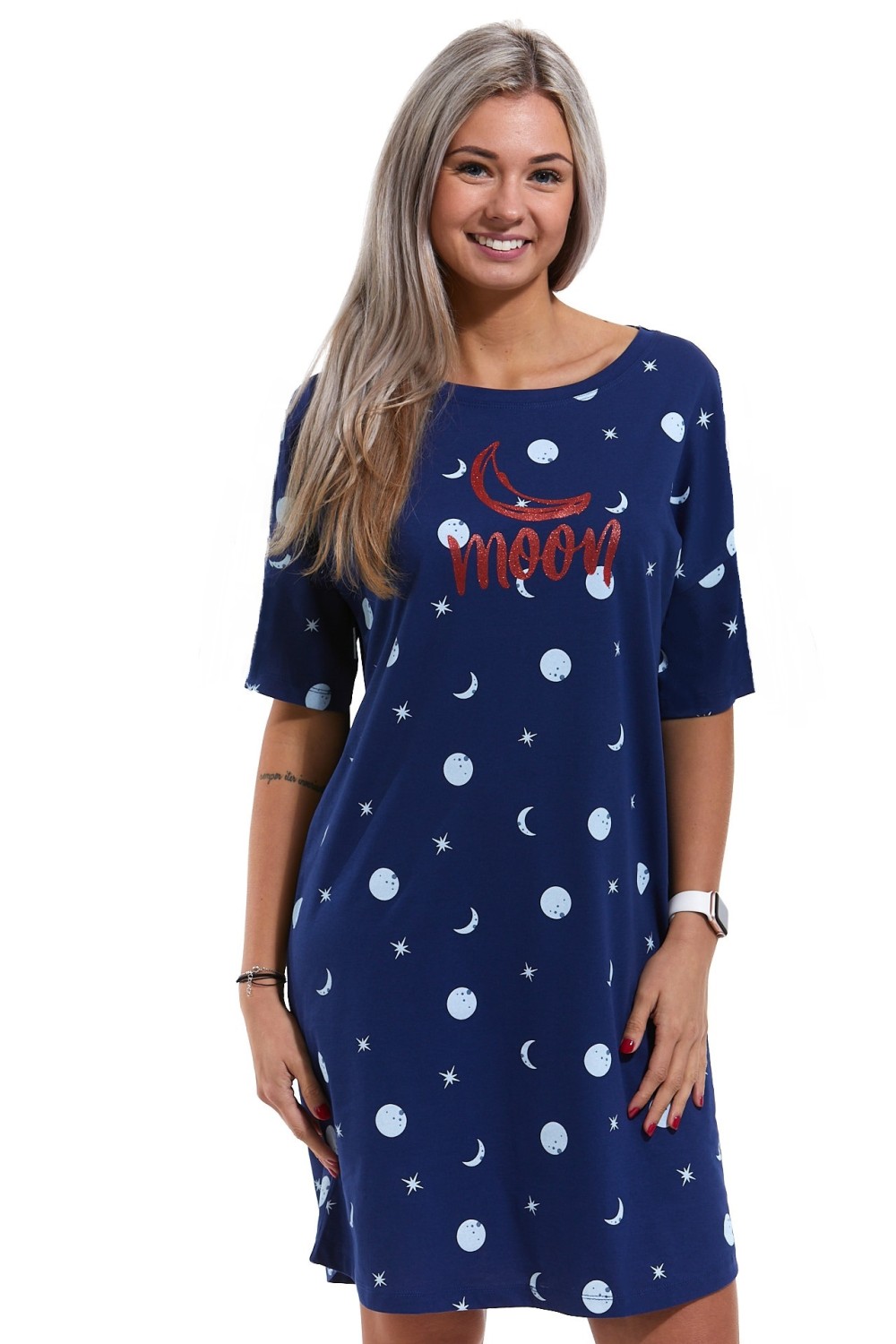 Modrá vesmírná dámská košilka, MOON 1C3109