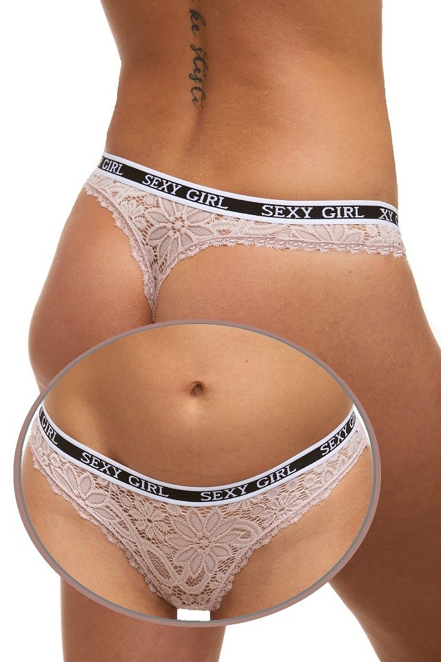Starorůžová dámská tanga z krajky SEXY GIRL 1XY0200