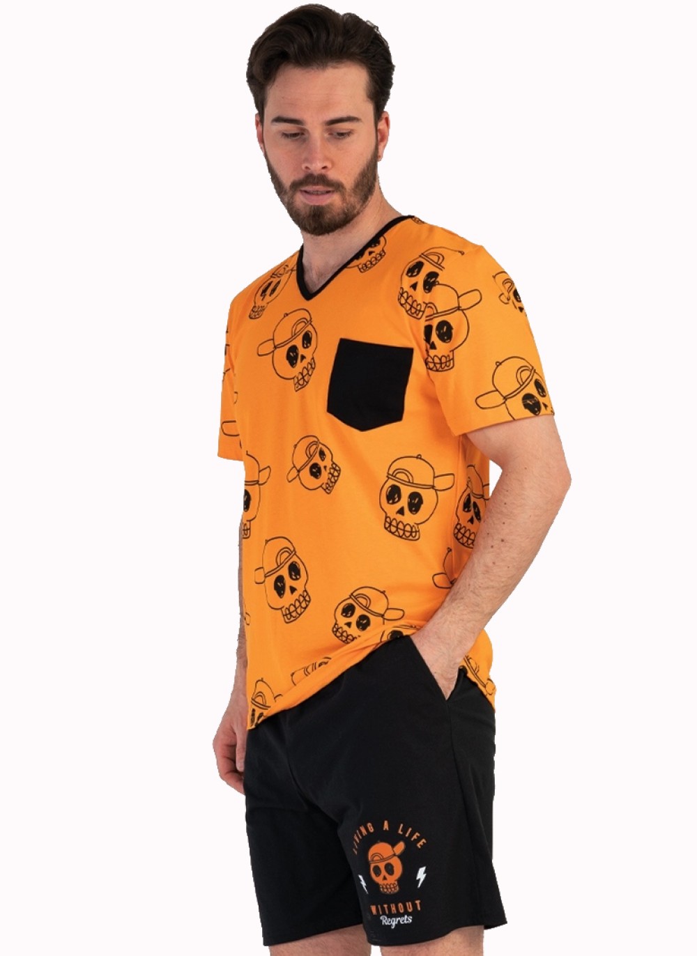 Oranžovožluté pyžamo pro muže LEBKY designe