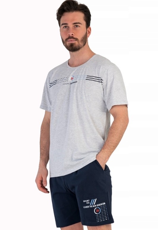 Šedé i modré sportovní pyžamo pro muže, MOVING  forward 1P1482