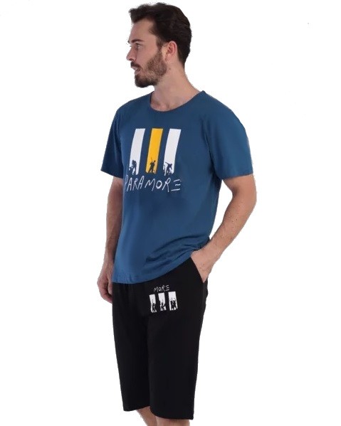 Modrozelené i černé pyžamo pro muže capry, Pro muzikanty, hudební motiv 1P1555