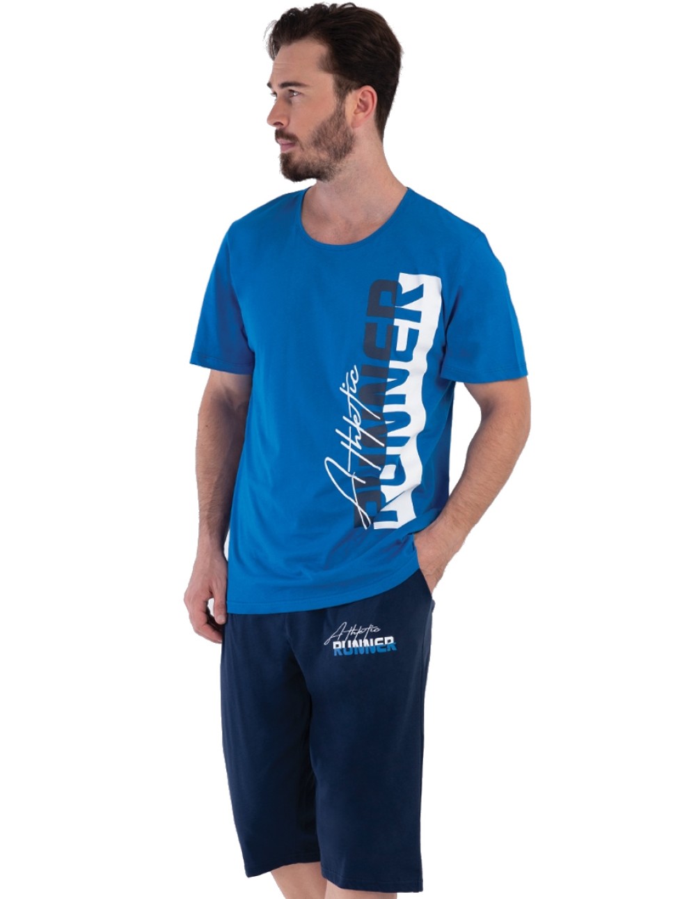 Modré capry pyžamo pro muže PUNNER RUNNER 1P1595