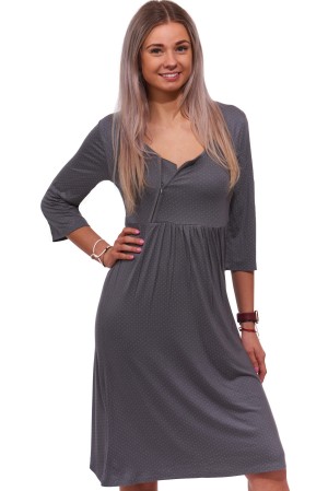 Šedá elegantní jemná košilka s puntíky