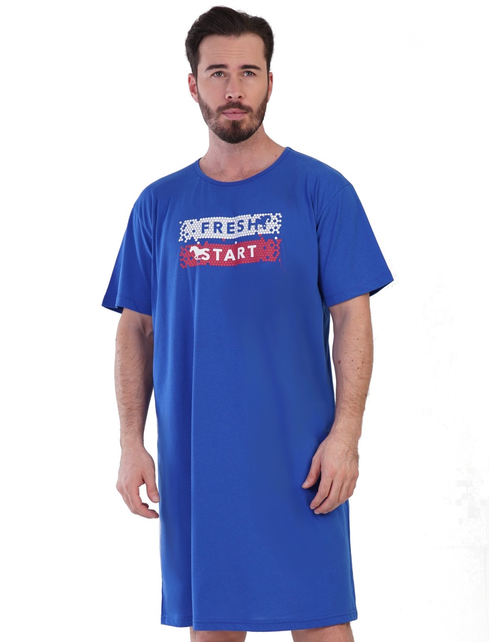 Modrá noční košile pro muže FRESH START - nový začátek