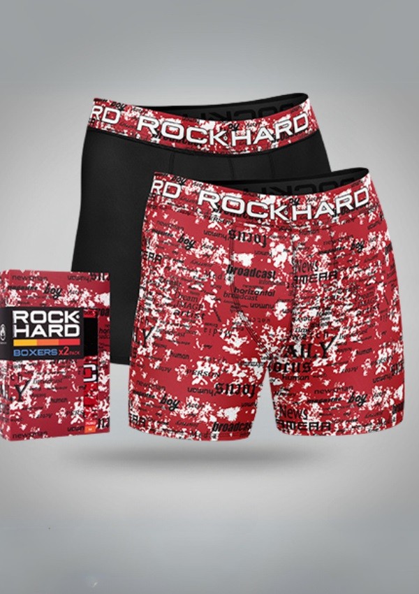 Pánské boxerky – sada 2 kusů V DÁRKOVÉ KRABIČCE ROCK HARD s graffiti
