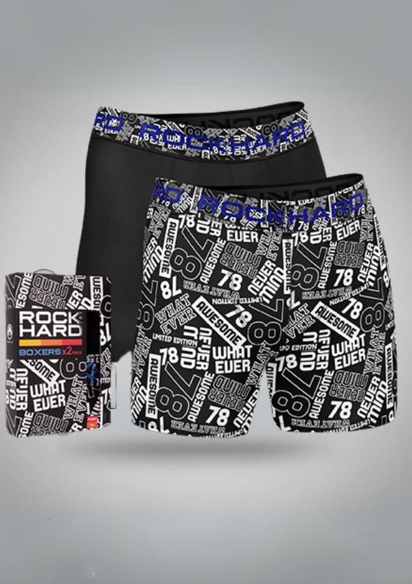 Pánské boxerky – sada 2 kusů V DÁRKOVÉ KRABIČCE ROCK HARD awersome 78