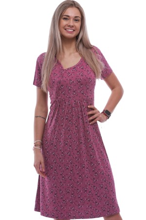Malinová hedvábně jemná košilka pro elegantní ženu květinový vzor