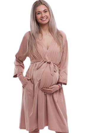 Hnědý lehký župan do porodnice na kojení 1XL,2XL,3XL,4XL