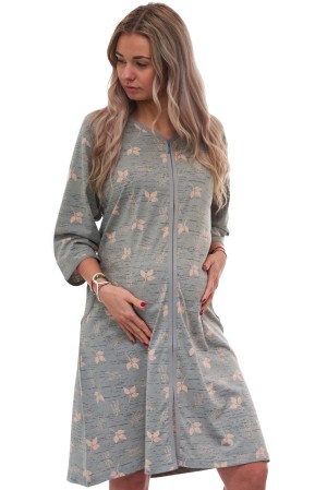 Dámský župan na zip pro plnoštíhlé – vhodný na kojení a do porodnice, 1XL–4XL