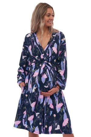 Bavlněný župan pro těhotné a kojící maminky 5XL–7XL – ideální do porodnice