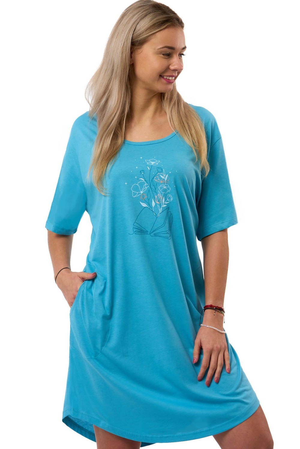 Dámská noční košile - Nadměrná 1XL-4XL, bavlna