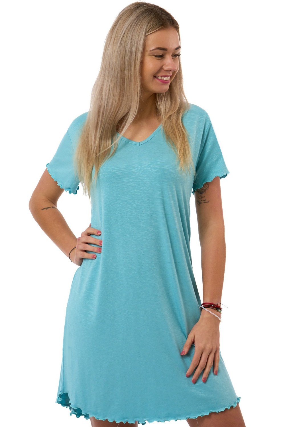 Dámská noční košile - Modrá, jemný materiál